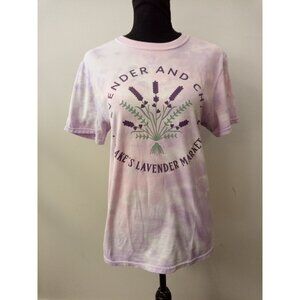 Blake's Lavender Market Women's Tie-Dye Purple White Short Sleeve Tee Shirt Size